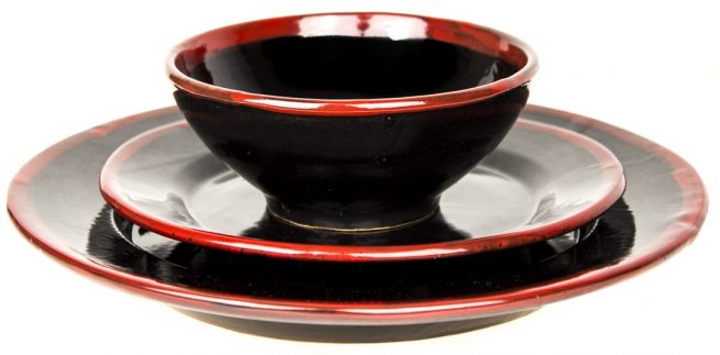 Set de platos de cerámica negros
